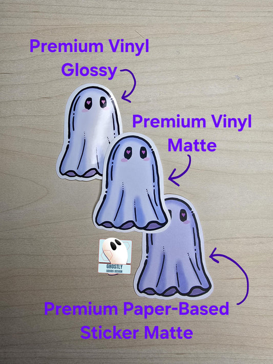 Heart Eyes & Haunted Vibes - Ghost Sticker