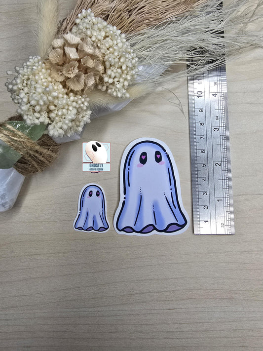 Heart Eyes & Haunted Vibes - Ghost Sticker